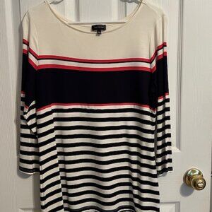 The Limited - navy and coral top